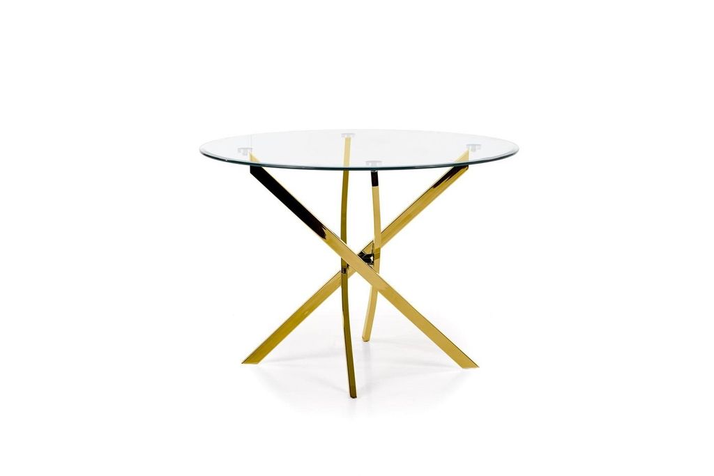 Kerek üveges étkezőasztal, arany - metalise - butopêa